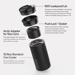 Hopsulator Trio V2 | Black & White Checker | 12/16oz Standard Cans