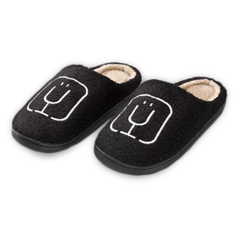 BruMate Fuzzy Slippers | Black