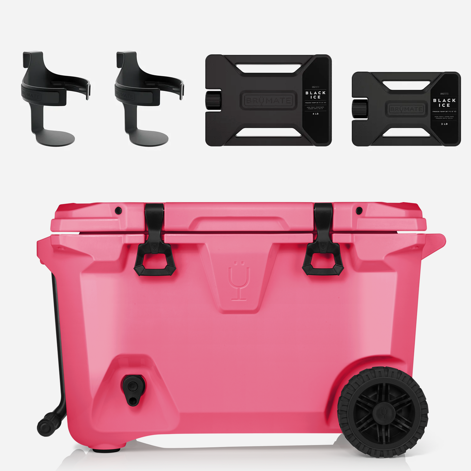Br Tank 55-Quart Double Drink Holder Cooler Bundle | Neon Pink
